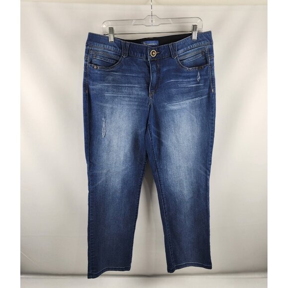 Democracy Denim - Democracy Jeans Womens Ab Solution 14P Blue Distressed Denim (33X26)